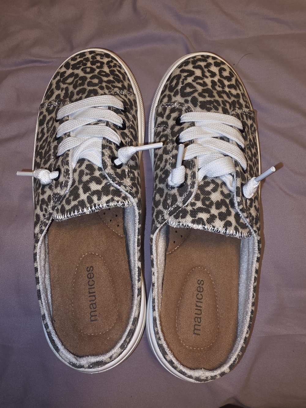 Maurices Women's Leopard Print Casual Lace-Up Sneakers Muled